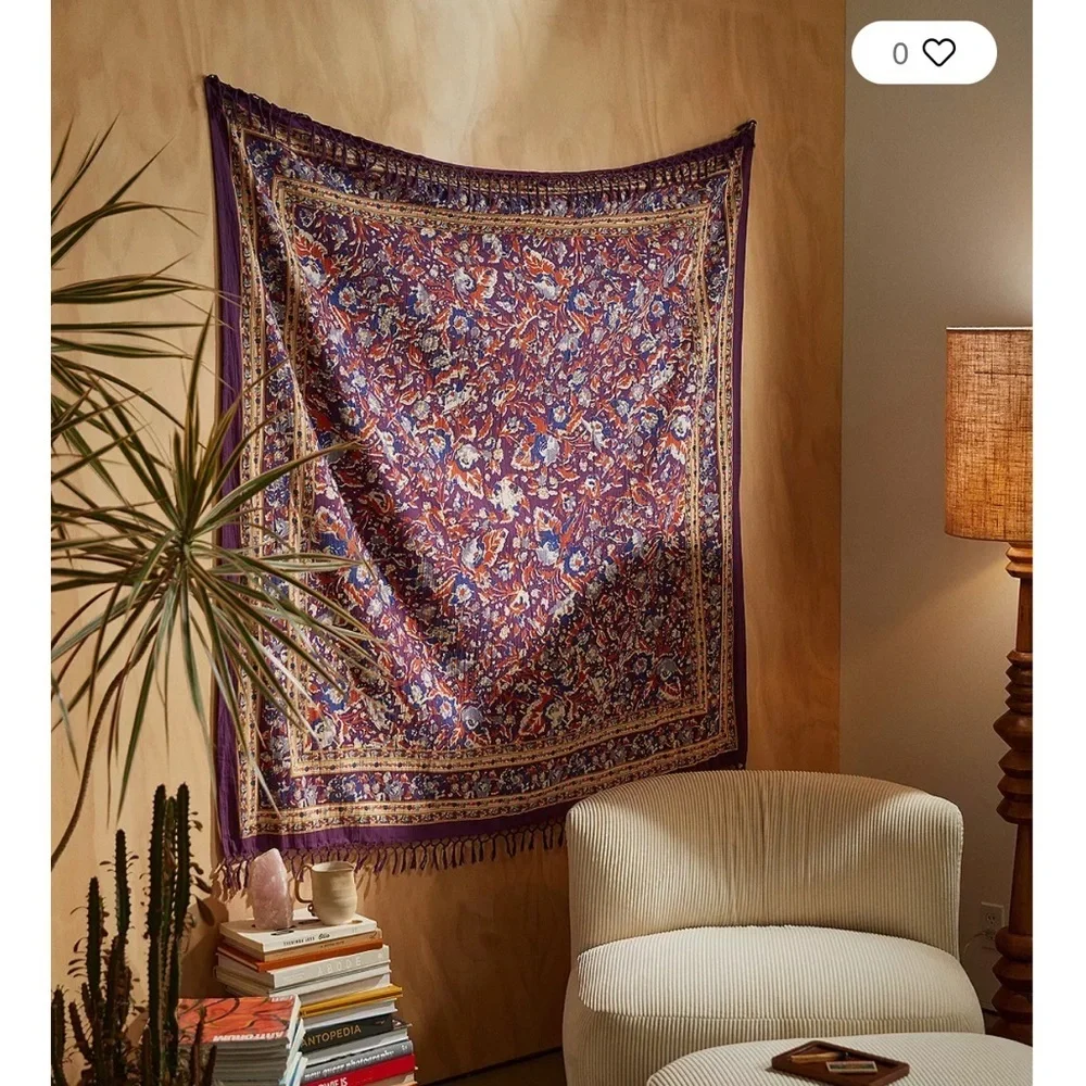 Woodlands Fairy Urban Outfitters Siya Purple Fringe bohemian tapestry NWOT rare!
